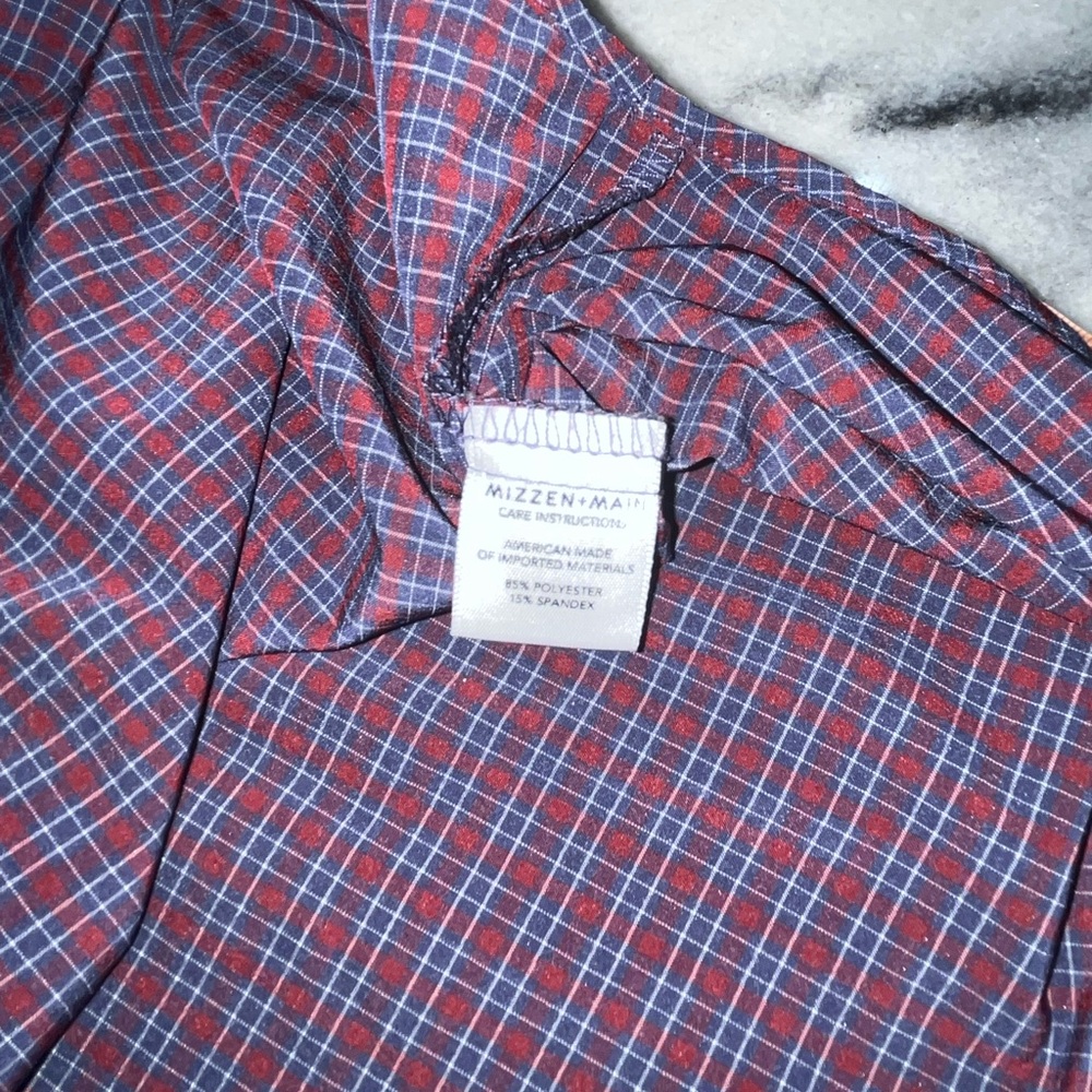 Mizzen+Main Red and White Casual Button Down Shirt - Picture 5 of 5